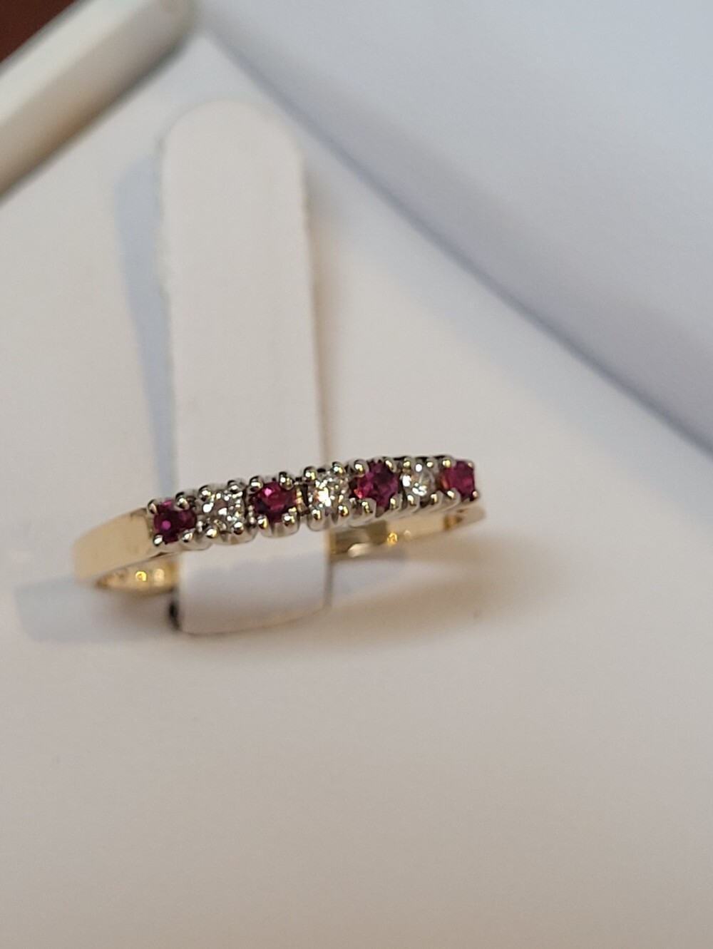 14k Solid Gold Ruby and Diamond Ring, Approx Size 8.25